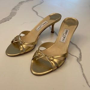 Jimmy Choo Gold Heeled Sandals